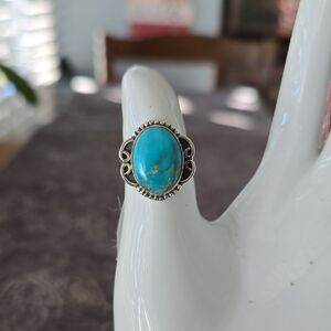925 Sterling Silver Mexican Turquoise Ring~Sz 8